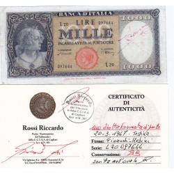 1000 LIRE ITALIA ORNATA DI PERLE 20.3.1947 TESTINA  BB 
